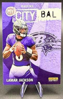Lamar Jackson 2023 Panini Instant My City Baltimore Ravens Football Card 1/344